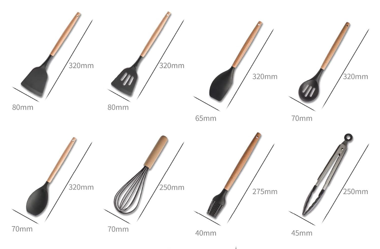 Food Grade Kitchen Utensils Set with Heat Resistant BPA